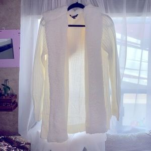 CREAM COZY CARDIGAN with a HOOD